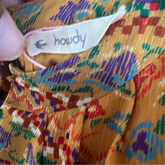 Howdy floral lined long sleeve shift dress boho granny core size Med cute - Picture 3 of 8